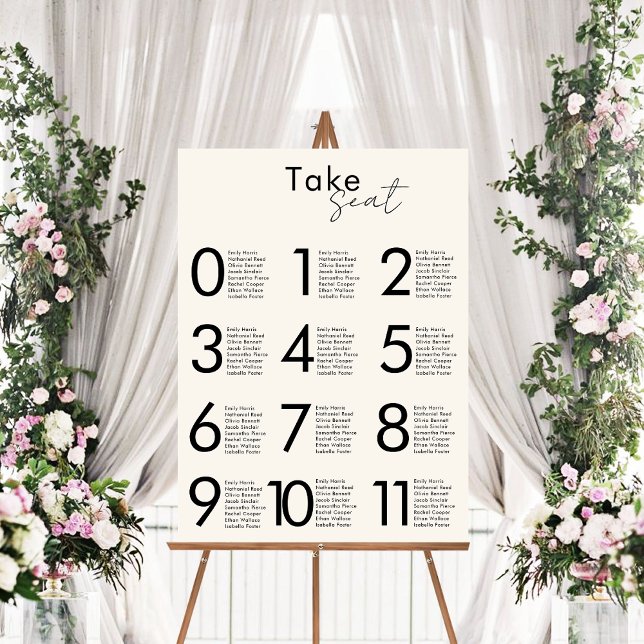 Minimal Checkered pattern Wedding Seating Chart  Foam Board (Creator Uploaded)