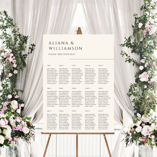 Minimal Checkered pattern Wedding Seating Chart  Foam Board (Creator Uploaded)