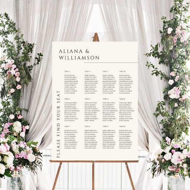 Minimal Checkered pattern Wedding Seating Chart  Foam Board (Creator Uploaded)