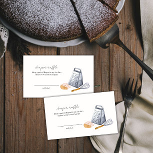 Minimal Chef Kitchen Diaper Raffle Baby Shower Enclosure Card