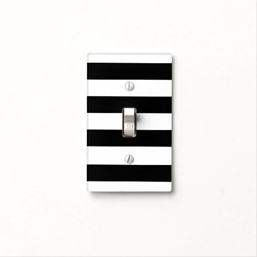 Minimal Chic Black White Stripe Lines Custom   Light Switch Cover