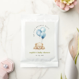 Minimal Chic Blue Bearly Wait Balloon Baby Shower Lemonade Drink Mix