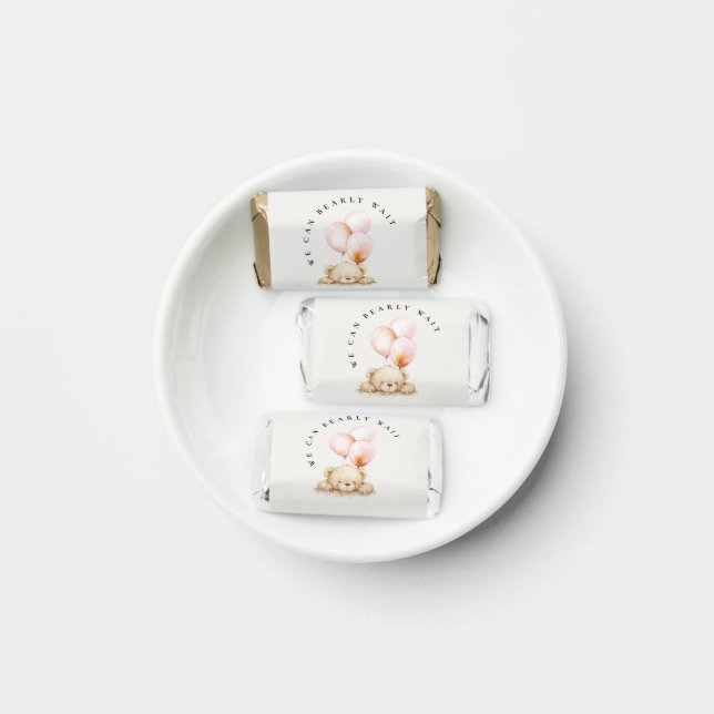 Minimal Chic Blush Bearly Wait Balloon Baby Shower Hershey's Miniatures (Plate)