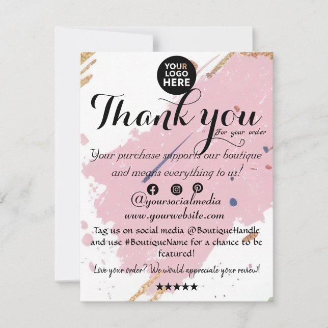 Minimal Chic: Boutique Thank You Card (Front)