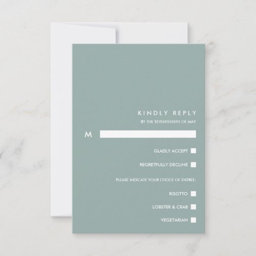 Minimal Chic Dusty Blue  RSVP Meal Choice
