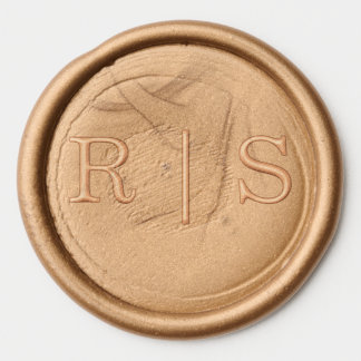 Minimal & Chic | Elegant Brown Monogram Wax Seal Sticker