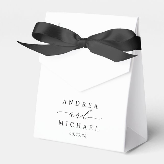 Minimal Chic Elegant Wedding Favor Boxes (Front Side)