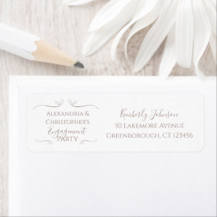 Minimal Chic Engagement Party Return Address Label