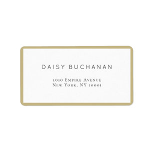 Minimal Chic Gold Frame Return Address Label