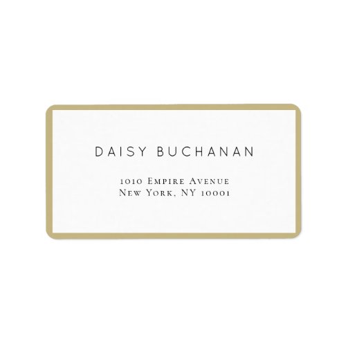 Minimal Chic Gold Frame Return Address Label