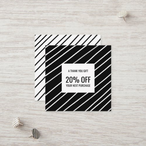 Minimal Chic Handmade Lines Stripes Black  White  Discount Card