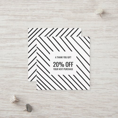Minimal Chic Handmade Lines Stripes Black  White Discount Card