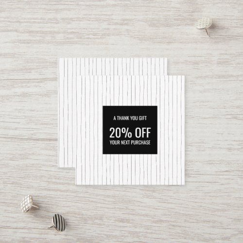 Minimal Chic Handmade Pencil Lines Black  White Discount Card