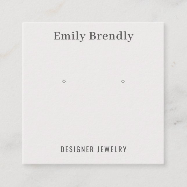 Minimal Chic Jewelry Earring Display Business Card (Front)