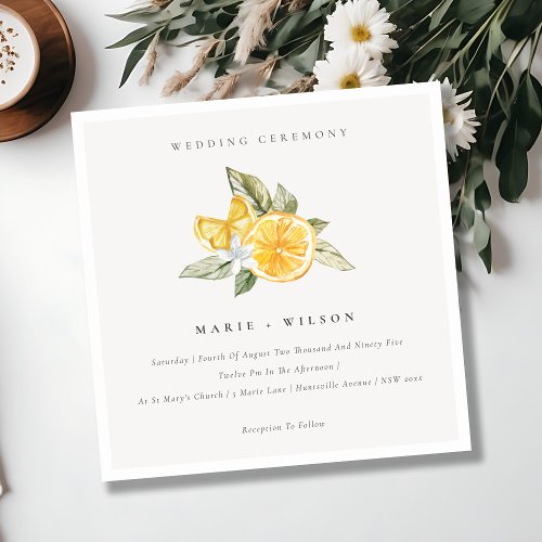 Minimal Chic Lemon Boho Botanical Wedding Invite