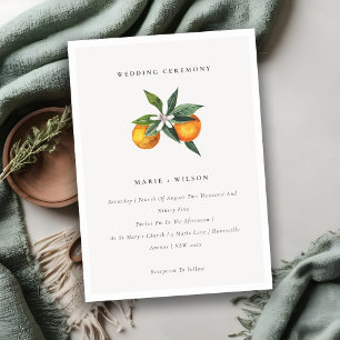 Minimal Chic Orange Boho Botanical Wedding Invite