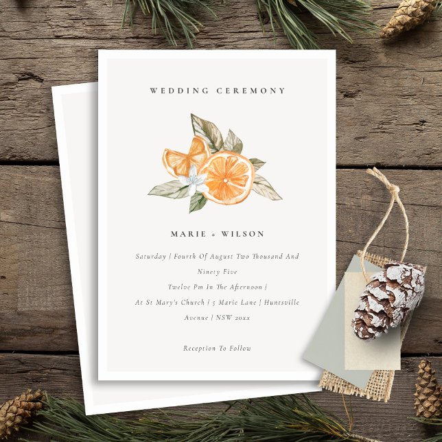 Minimal Chic Orange Boho Botanical Wedding Invite (Creator Uploaded)