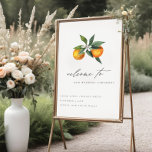 Minimal Chic Orange Boho Botanical Wedding Welcome Poster at Zazzle