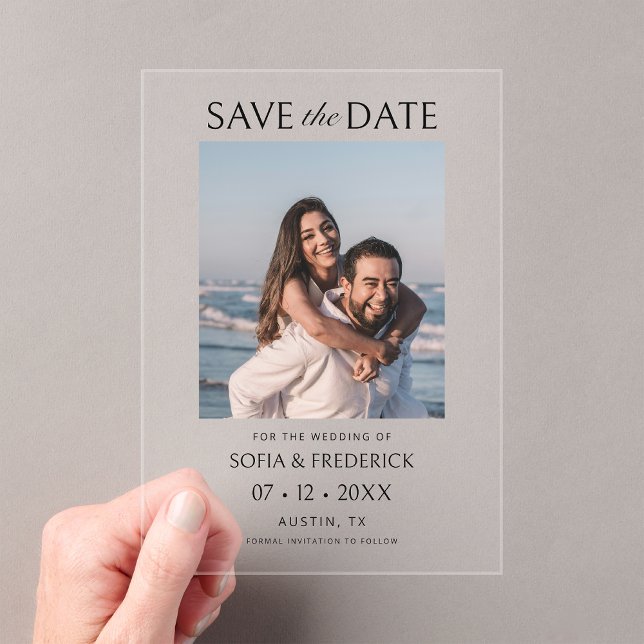 Minimal Chic Photo Wedding Save the Date Card (Creator Uploaded)