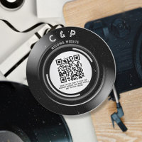 Minimal Chic Retro Vinyl Record Wedding QR Code