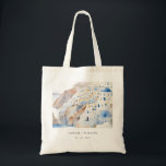 Minimal Chic Santorini Greece Watercolor Wedding Tote Bag<br><div class="desc">If you need any further customization please feel free to email me on yellowfebstudio@gmail.com. or message via Zazzle.</div>