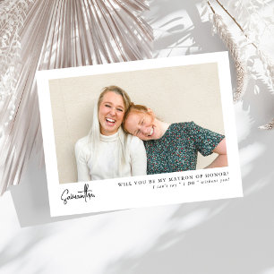 Minimal Chic Script Photo Matron of Honor Proposal
