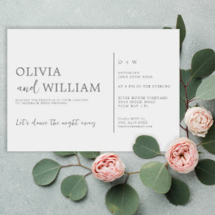 Minimal Chic Silver Gray Wedding Invitation