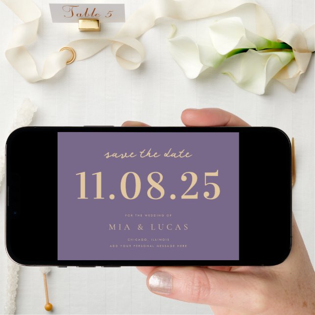 Minimal Chic Wedding Date Non-Photo Save The Date (Front Digital)