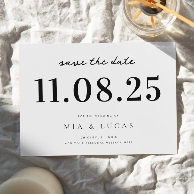 Minimal Chic Wedding Date Non-Photo Save The Date (Creator Uploaded)