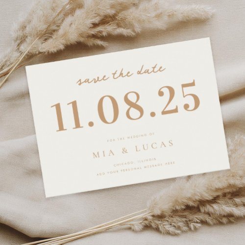 Minimal Chic Wedding Date Non_Photo Save The Date