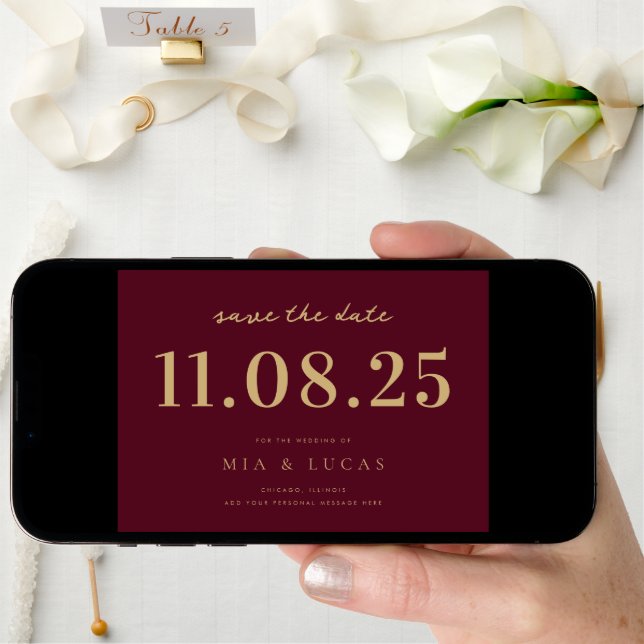Minimal Chic Wedding Date Non-Photo Save The Date (Front Digital)