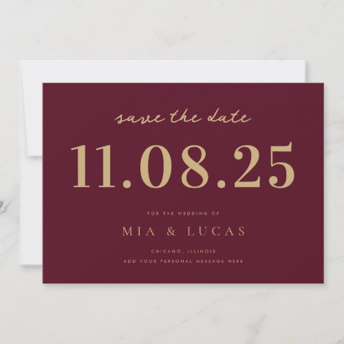 Minimal Chic Wedding Date Non_Photo Save The Date