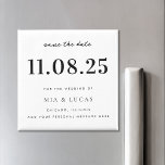 Minimal Chic Wedding Date Non-Photo Save The Date Magnet<br><div class="desc">Personalize this minimal chic design wedding save the date magnet with all of your details.</div>