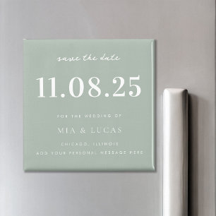 Minimal Chic Wedding Date Non-Photo Save The Date Magnet