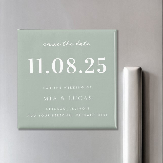 Minimal Chic Wedding Date Non-Photo Save The Date Magnet (Creator Uploaded)
