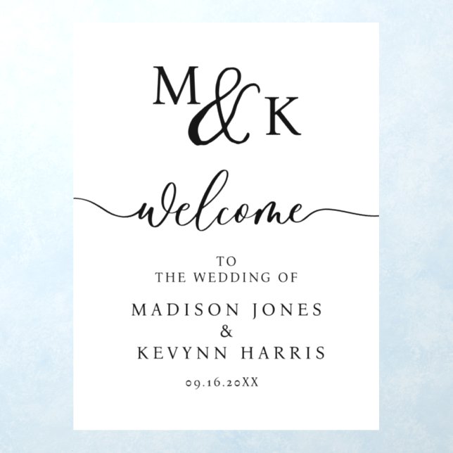Minimal & Chic Wedding Welcome  Sign Wall Decal (Insitu 1)