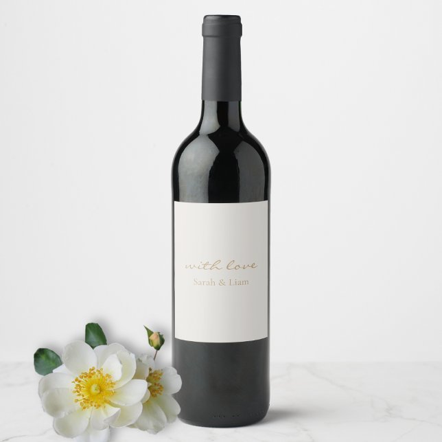 Minimal & Chic With Love Gift Favor Wine Label (Creator Uploaded)