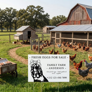 Minimal Chicken Farm Fresh Eggs For Sale Sign