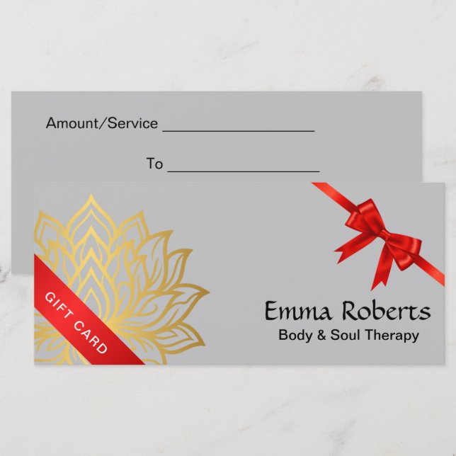 Minimal Chiropractor Gift Certificate  (Front/Back)