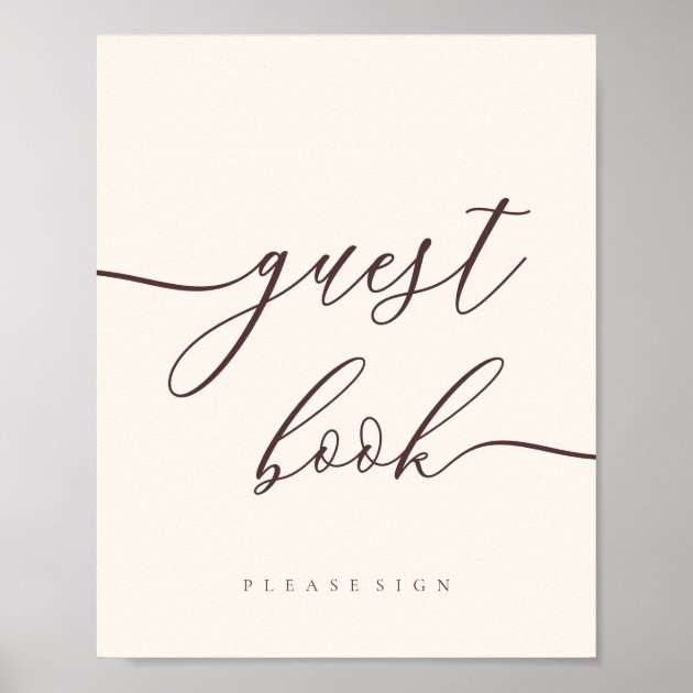 Minimal Chocolate Brown Celebration Guest Poster