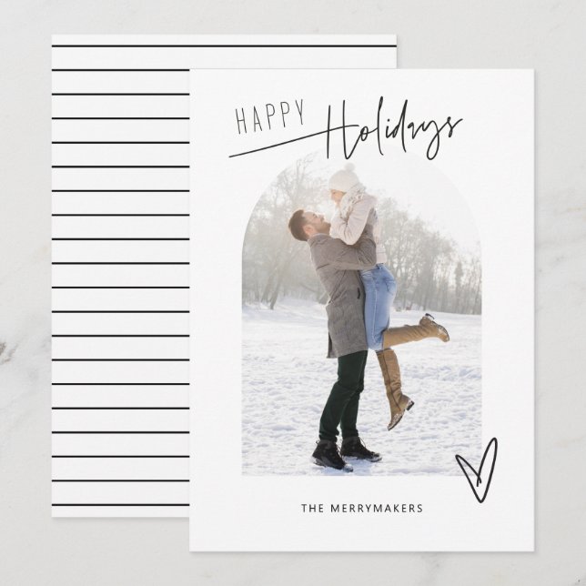 Minimal Christmas Arch Holiday Photo Card (Front/Back)