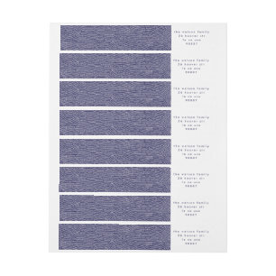 Minimal Christmas Blue Fun Doodle Return Address Wrap Around Label