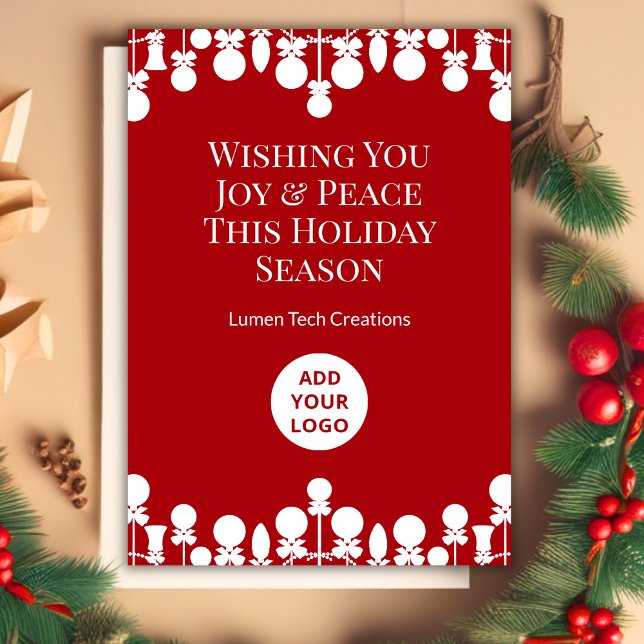 Minimal Christmas Card for Office | Custom Logo (Creator Uploaded)