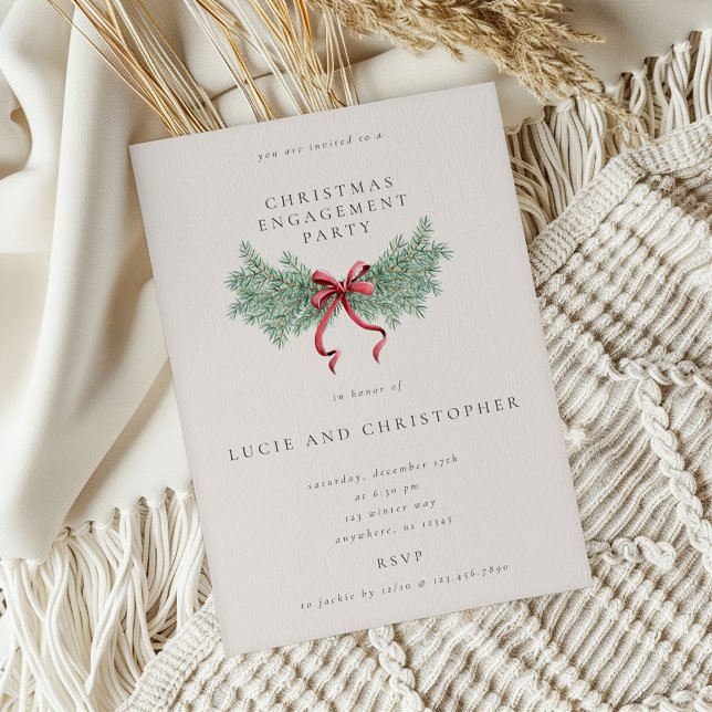 Minimal Christmas Engagement Party Invitation (Creator Uploaded)