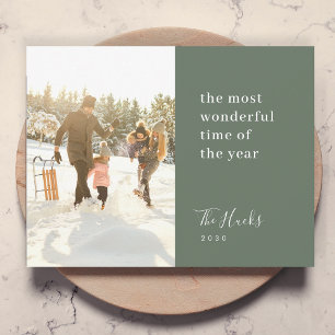 Minimal Christmas   Modern Stylish Family Photo Holiday Card
