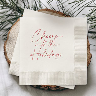 Minimal Christmas Napkin “Cheers to the Holidays”