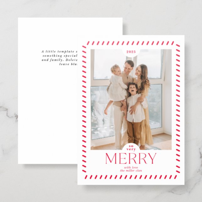 Minimal Christmas Photo Letterpress Card (Front/Back)