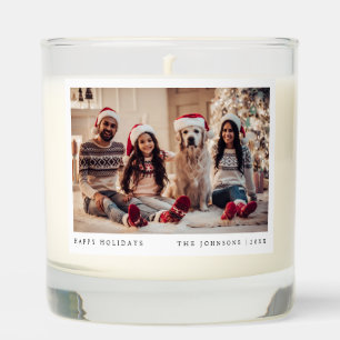 Minimal Christmas Photo Modern Family Portrait Scented Candle