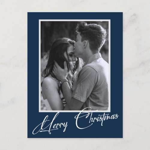 Minimal Christmas  Simple Black and White Photo  Postcard