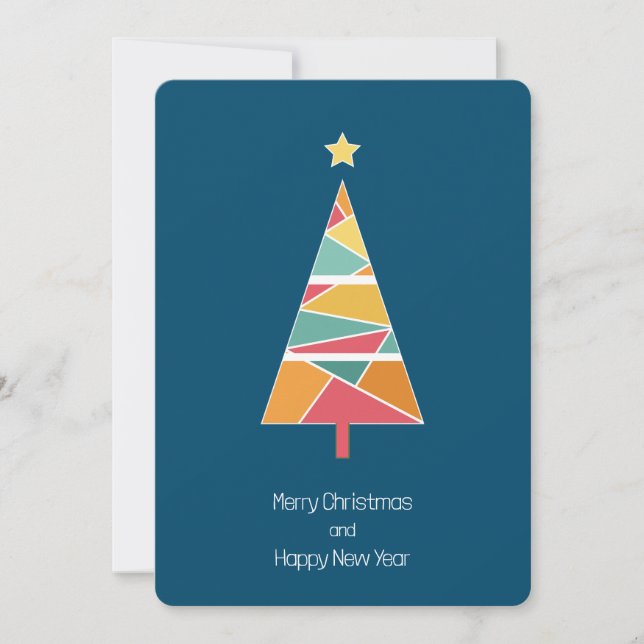 Minimal Christmas tree Christmas card (Front)